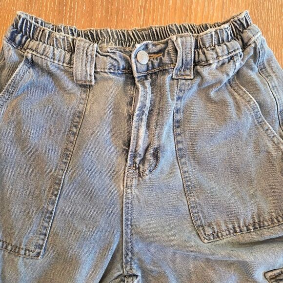 Simple Society High Rise Women's Cargo Jeans Straight Leg Grunge Denim Y2K 5/27 - Picture 4 of 8